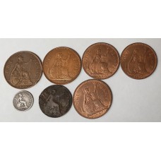 GREAT BRITAIN UK 1800-1900 . MIXED COINS . SOME HOLED